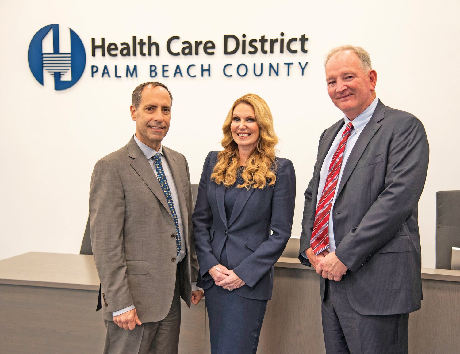 Three new board members of the Health Care District of Palm Beach County from left to right: Carlos Vidueira, Chair; Tracy Caruso and Patrick Rooney